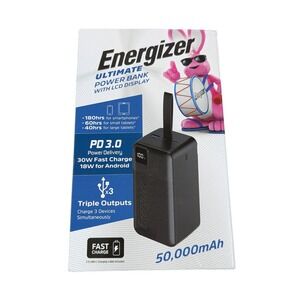 Cc5U Energizer Ultimate Lithium 50,000 mAh 30W PD Portable Battery Charger Read⬇